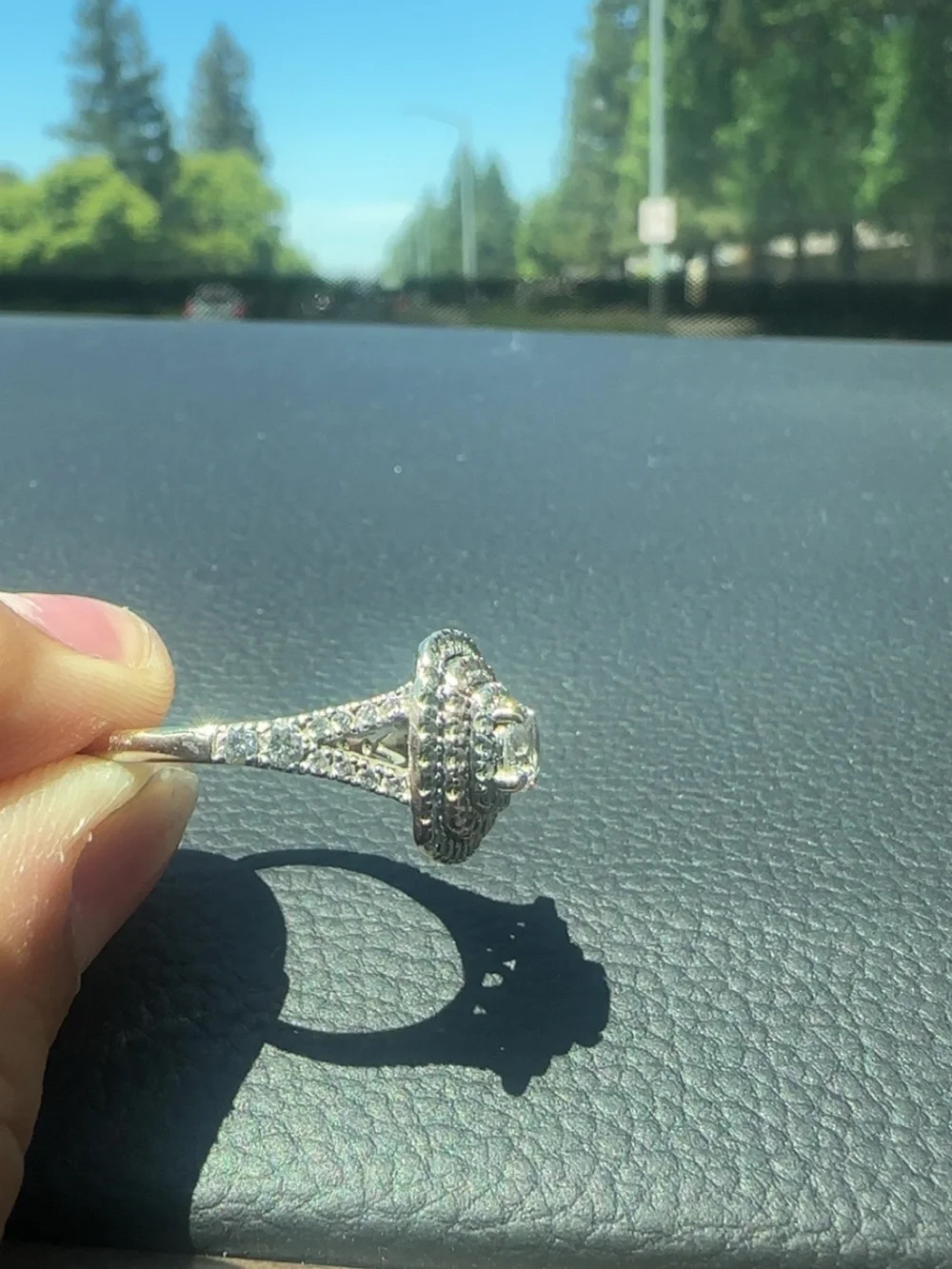 White gold engagement ring
